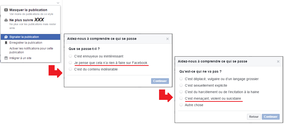 facebook signalement suicide