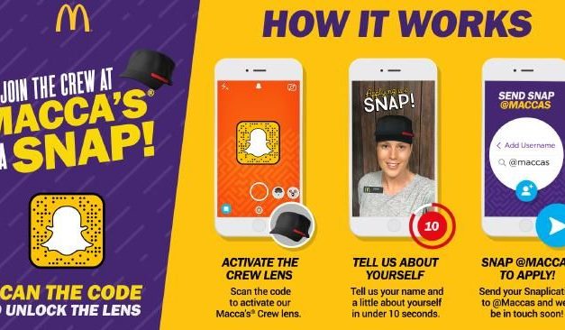 En Australie, McDonald’s joue de Snapchat pour recruter ses collaborateurs