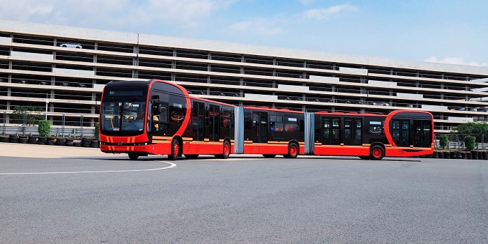 La société Chinoise BYD présente le bus électrique le plus long du monde