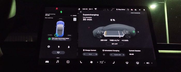 [Vidéo]: Regardez un superchargeur Tesla V3 ajouter 160km d’autonomie en 7 minutes