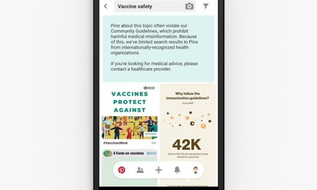 Pinterest commence à afficher les informations des organisations de santé pour les recherches liées aux vaccins